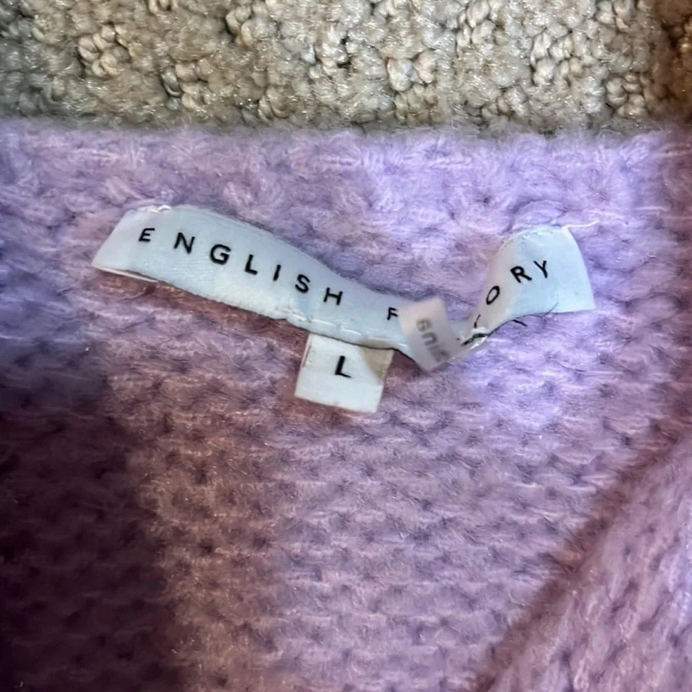 English Factory Women's Embroidered Knit Top lilac